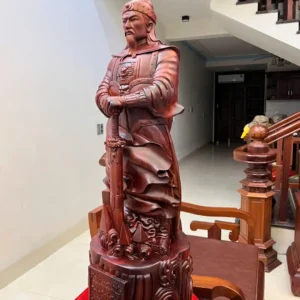 tran-quoc-tuan-G5920-6 Tượng Trần Quốc Tuấn Gỗ Tử Đàn Liền Khối G5920