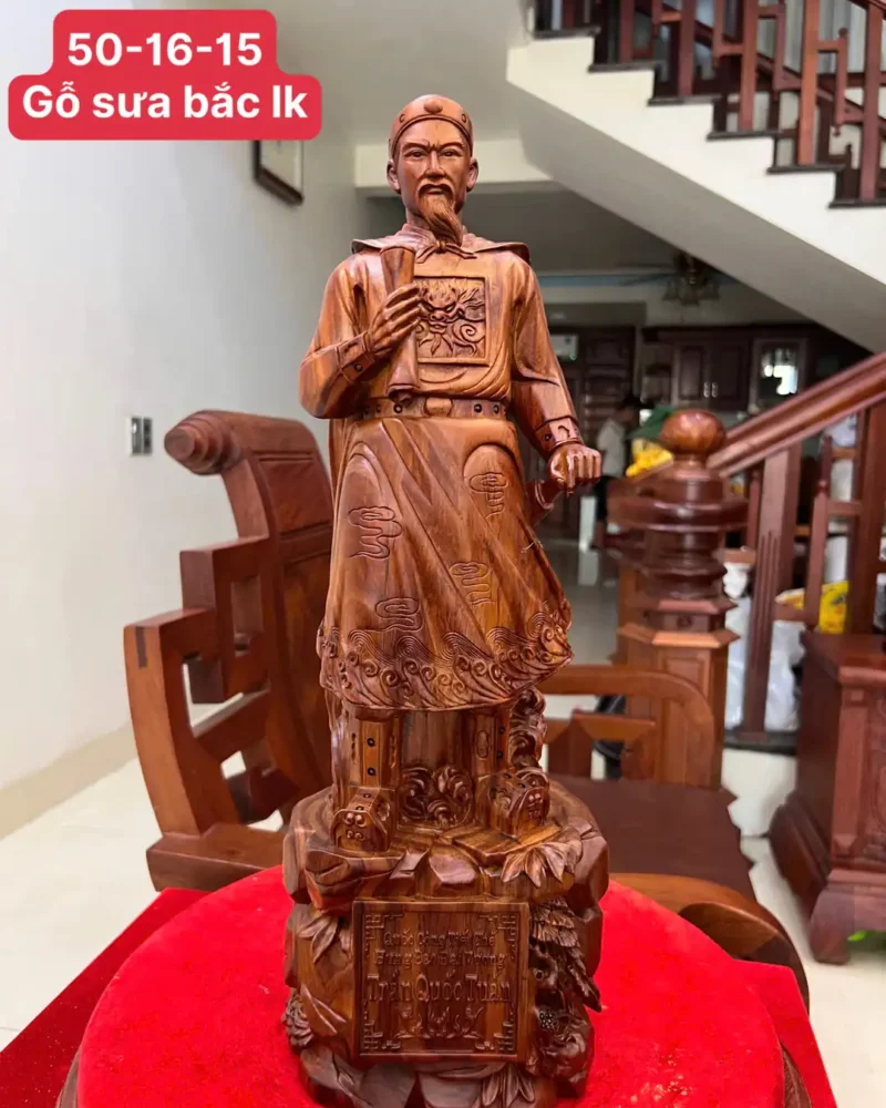 tran-quoc-tuan-G5968-1 Tượng Trần Quốc Tuấn Gỗ Sưa Bắc Liền Khối G5968