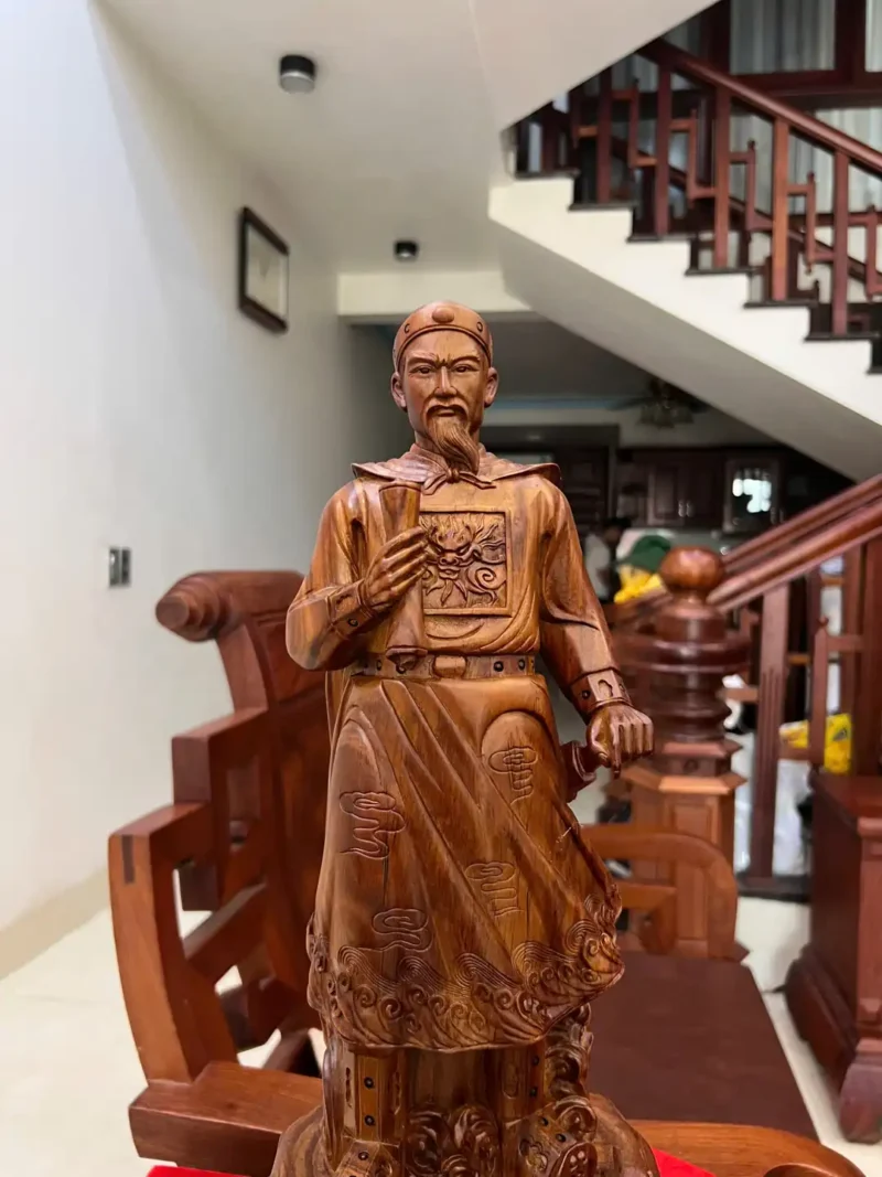 tran-quoc-tuan-G5968-2 Tượng Trần Quốc Tuấn Gỗ Sưa Bắc Liền Khối G5968