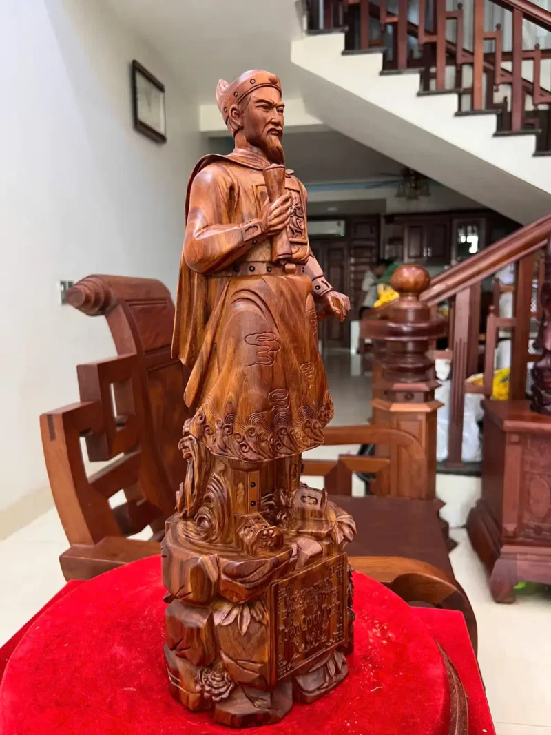 tran-quoc-tuan-G5968-3 Tượng Trần Quốc Tuấn Gỗ Sưa Bắc Liền Khối G5968