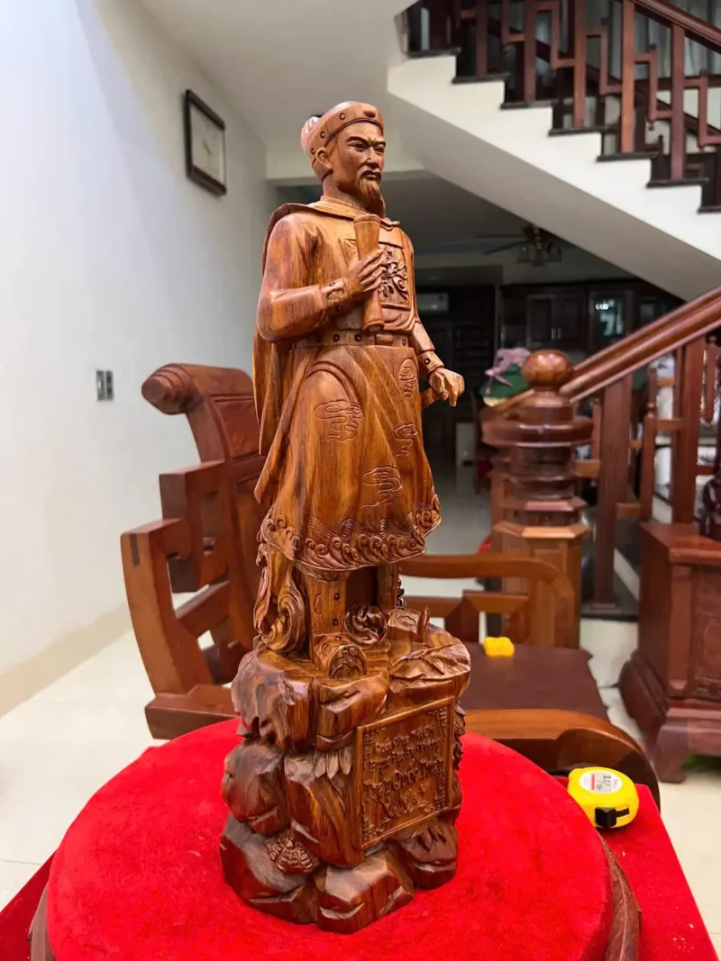tran-quoc-tuan-G5969-3 Tượng Trần Quốc Tuấn Gỗ Sưa Bắc Liền Khối G5969