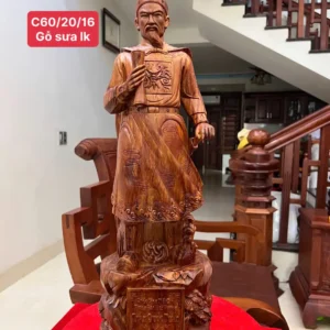 tran-quoc-tuan-G5970-1 Tượng Trần Quốc Tuấn Gỗ Sưa Đỏ Liền Khối G5970