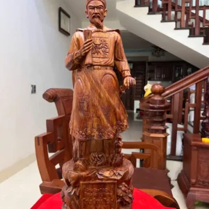 tran-quoc-tuan-G5970-2 Tượng Trần Quốc Tuấn Gỗ Sưa Đỏ Liền Khối G5970
