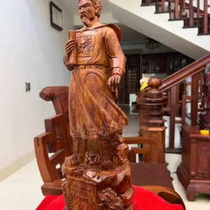 tran-quoc-tuan-G5970-3 Tượng Trần Quốc Tuấn Gỗ Sưa Đỏ Liền Khối G5970
