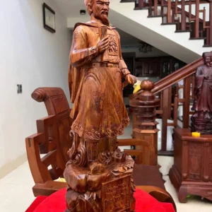 tran-quoc-tuan-G5970-4 Tượng Trần Quốc Tuấn Gỗ Sưa Đỏ Liền Khối G5970