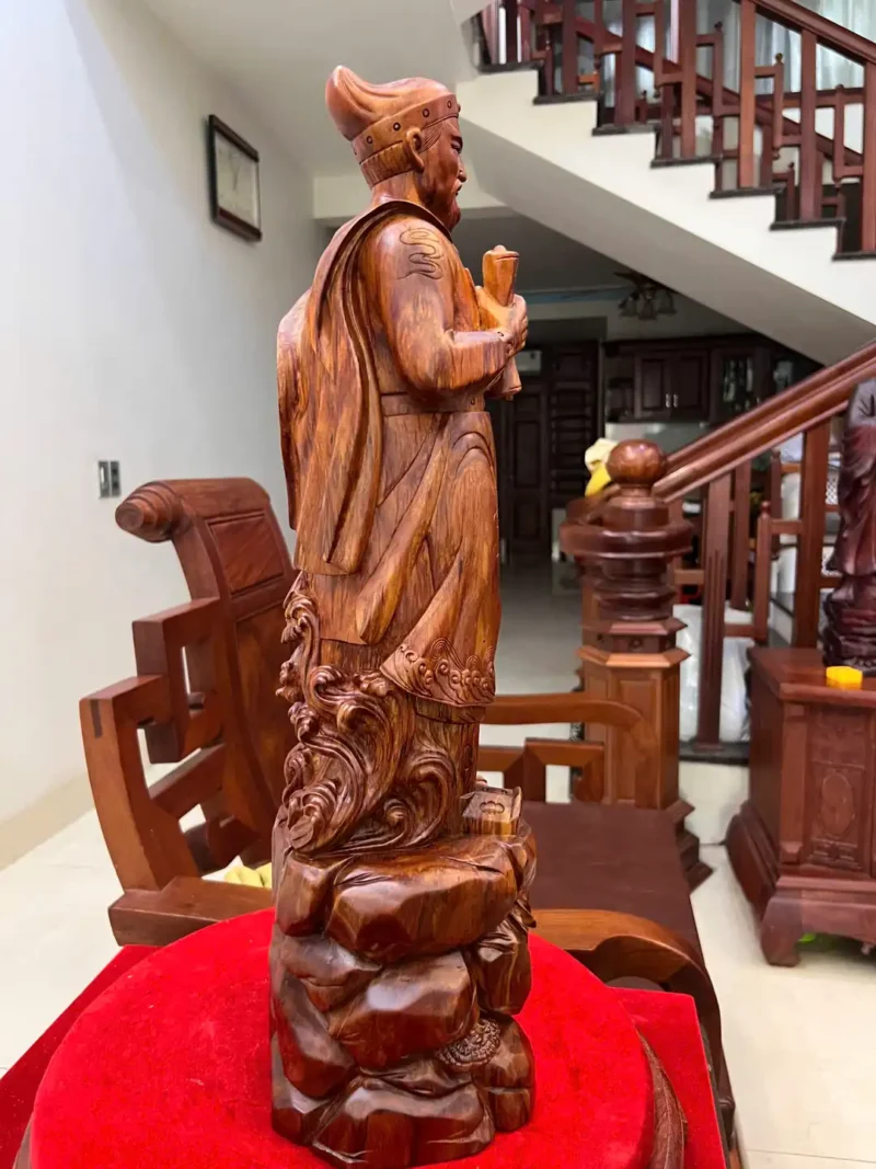 tran-quoc-tuan-G5970-5 Tượng Trần Quốc Tuấn Gỗ Sưa Đỏ Liền Khối G5970