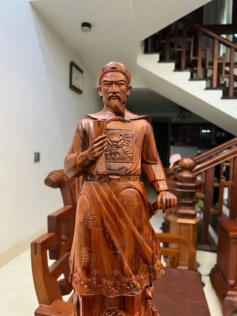 tran-quoc-tuan-G6080-2 Tượng Trần Quốc Tuấn Gỗ Sưa Liền Khối G6080
