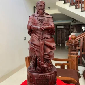 tran-quoc-tuan-G6105-6 Tượng Trần Quốc Tuấn Chống Kiếm Gỗ Tử Đàn Liền Khối G6105