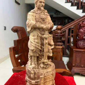 tran-quoc-tuan-G6107-4 Tượng Trần Quốc Tuấn Gỗ Sưa Bắc Mộc Đẹp Có Sơn G6107
