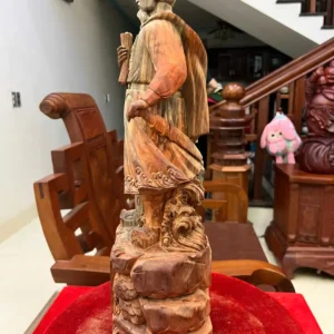 tran-quoc-tuan-G6141-3 Tượng Trần Quốc Tuấn Gỗ Trắc Việt Liền Khối Có Sơn G6141