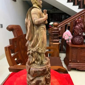 tran-quoc-tuan-G6141-6 Tượng Trần Quốc Tuấn Gỗ Trắc Việt Liền Khối Có Sơn G6141
