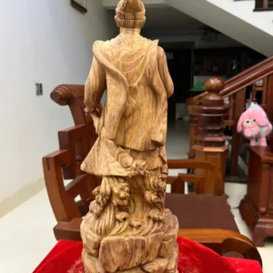 tran-quoc-tuan-G6159-6 Tượng Trần Quốc Tuấn Gỗ Xưa Đỏ Liền Khối Có Sơn G6159