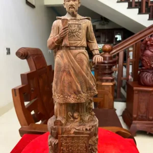 tran-quoc-tuan-G6172-2 Tượng Trần Quốc Tuấn Gỗ Trắc Việt Mộc Đẹp Có Sơn G6172