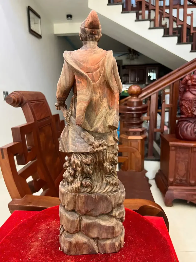 tran-quoc-tuan-G6172-3 Tượng Trần Quốc Tuấn Gỗ Trắc Việt Mộc Đẹp Có Sơn G6172