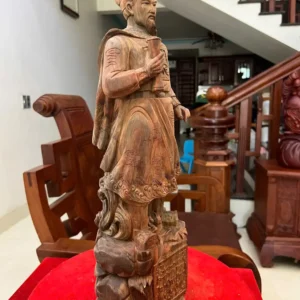 tran-quoc-tuan-G6172-4 Tượng Trần Quốc Tuấn Gỗ Trắc Việt Mộc Đẹp Có Sơn G6172