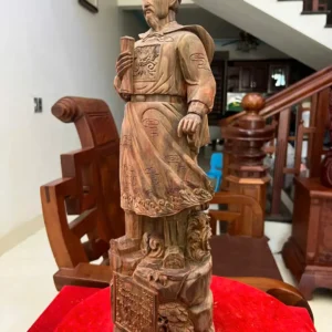 tran-quoc-tuan-G6172-5 Tượng Trần Quốc Tuấn Gỗ Trắc Việt Mộc Đẹp Có Sơn G6172