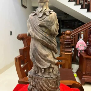 tran-quoc-tuan-G6212-6 Tượng Trần Quốc Tuấn Chống Kiếm Gỗ Trắc Đen Liền Khối Có Sơn G6212