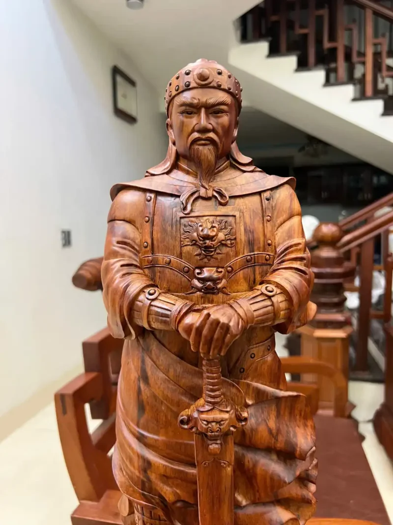 tran-quoc-tuan-G6213-3 Tượng Trần Quốc Tuấn Gỗ Sưa Bắc Liền Khối G6213