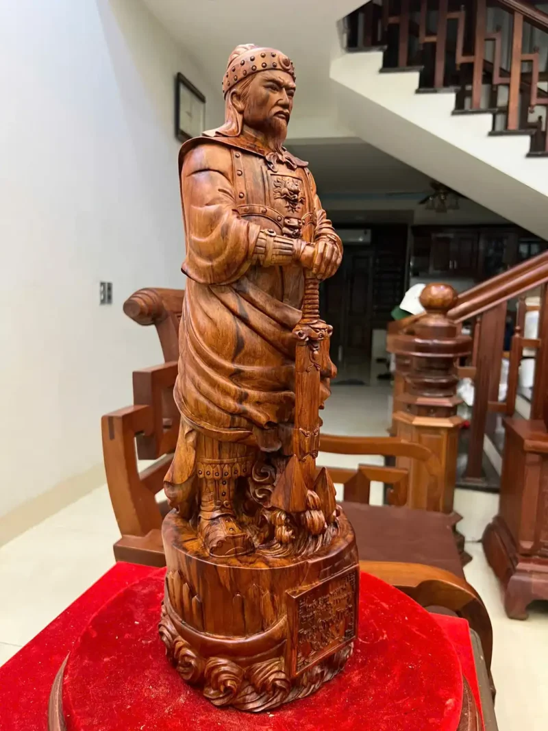 tran-quoc-tuan-G6213-4 Tượng Trần Quốc Tuấn Gỗ Sưa Bắc Liền Khối G6213