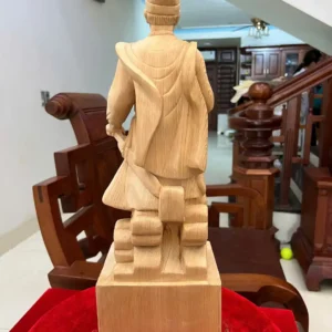 tran-quoc-tuan-G6297-6 Tượng Trần Quốc Tuấn Gỗ Ngọc Am Liền Khối Có Sơn G6297