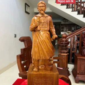 tran-quoc-tuan-G6339-1 Tượng Trần Quốc Tuấn Gỗ Ngọc Am Liền Khối G6339
