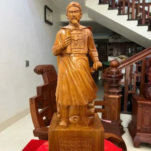 tran-quoc-tuan-G6339-2 Tượng Trần Quốc Tuấn Gỗ Ngọc Am Liền Khối G6339
