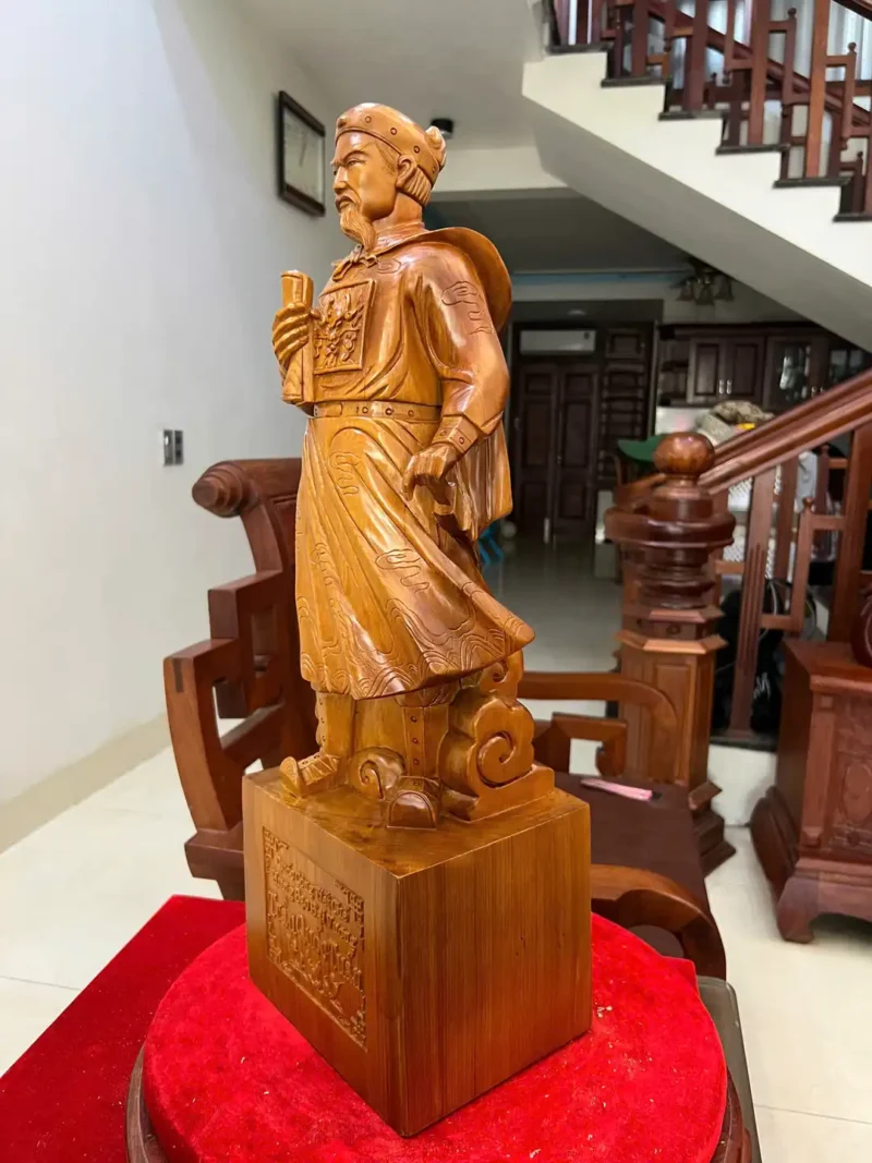 tran-quoc-tuan-G6339-3 Tượng Trần Quốc Tuấn Gỗ Ngọc Am Liền Khối G6339