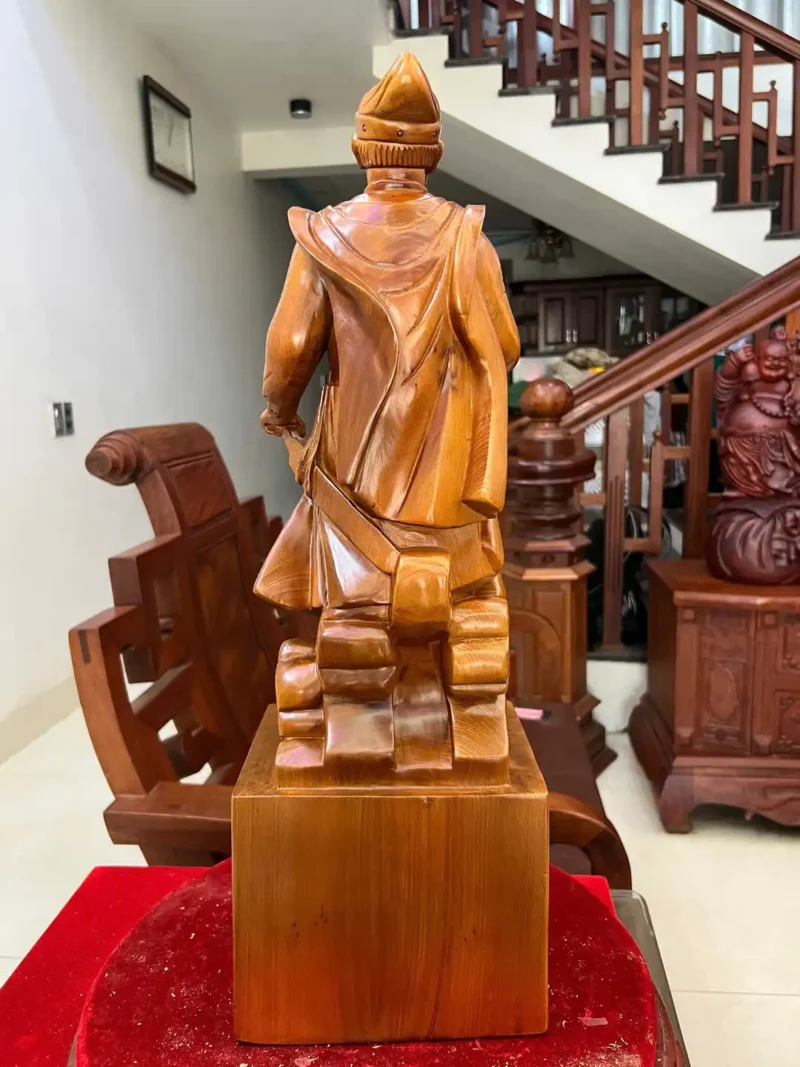 tran-quoc-tuan-G6339-5 Tượng Trần Quốc Tuấn Gỗ Ngọc Am Liền Khối G6339