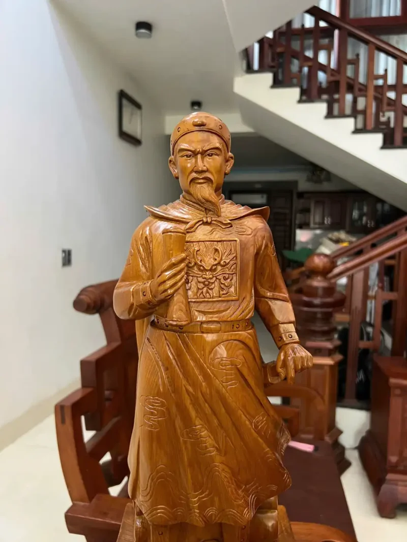 tran-quoc-tuan-G6339-6 Tượng Trần Quốc Tuấn Gỗ Ngọc Am Liền Khối G6339