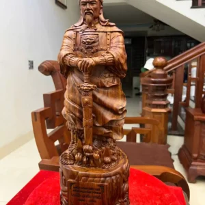 tran-quoc-tuan-G6340-7 Tượng Trần Quốc Tuấn Gỗ Sưa Đỏ Vân Đẹp Liền Khối G6340