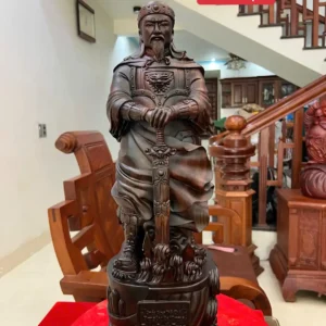 tran-quoc-tuan-G6341-1 Tượng Trần Quốc Tuấn Gỗ Trắc Việt Liền Khối G6341