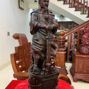 tran-quoc-tuan-G6341-4 Tượng Trần Quốc Tuấn Gỗ Trắc Việt Liền Khối G6341