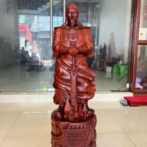 tran-quoc-tuan-G6361-2 Tượng Trần Quốc Tuấn Chống Kiếm Hàng To Nặng Gỗ Tử Đàn Liền Khối G6361