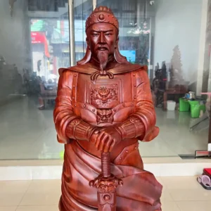 tran-quoc-tuan-G6361-3 Tượng Trần Quốc Tuấn Chống Kiếm Hàng To Nặng Gỗ Tử Đàn Liền Khối G6361