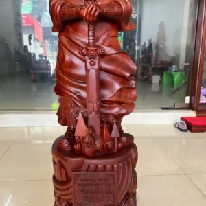 tran-quoc-tuan-G6361-4 Tượng Trần Quốc Tuấn Chống Kiếm Hàng To Nặng Gỗ Tử Đàn Liền Khối G6361