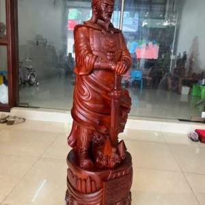 tran-quoc-tuan-G6361-6 Tượng Trần Quốc Tuấn Chống Kiếm Hàng To Nặng Gỗ Tử Đàn Liền Khối G6361