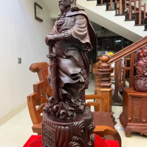tran-quoc-tuan-G6363-3 Tượng Trần Quốc Tuấn Gỗ Tử Đàn Liền Khối G6363
