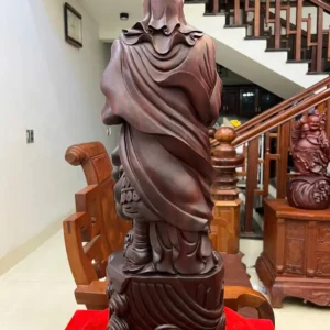 tran-quoc-tuan-G6363-5 Tượng Trần Quốc Tuấn Gỗ Tử Đàn Liền Khối G6363