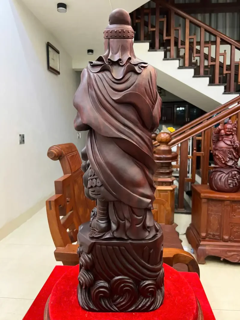 tran-quoc-tuan-G6363-5 Tượng Trần Quốc Tuấn Gỗ Tử Đàn Liền Khối G6363