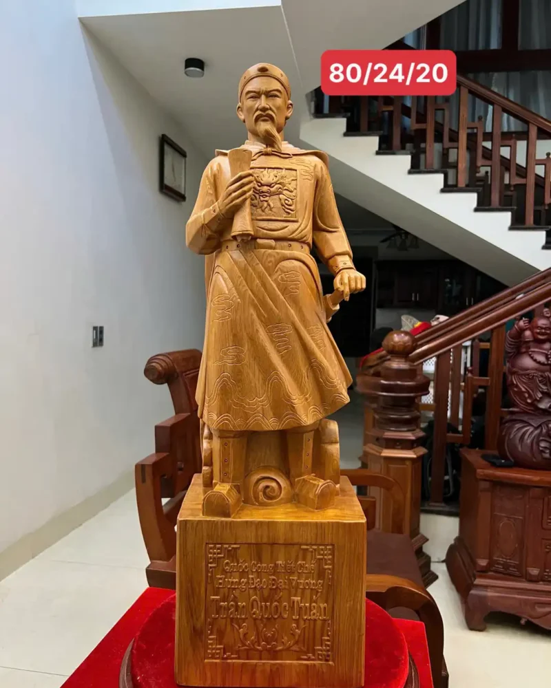 tran-quoc-tuan-G6386-1 Tượng Trần Quốc Tuấn Gỗ Ngọc Am Liền Đẹp G6386