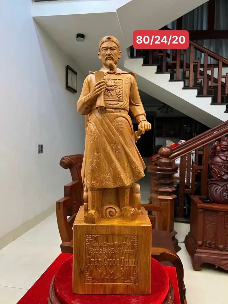 tran-quoc-tuan-G6386-1 Tượng Trần Quốc Tuấn Gỗ Ngọc Am Liền Đẹp G6386