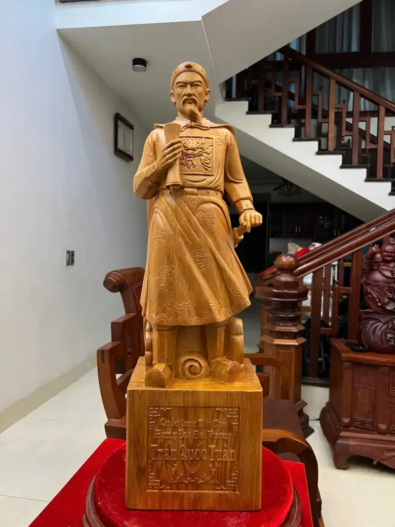 tran-quoc-tuan-G6386-2 Tượng Trần Quốc Tuấn Gỗ Ngọc Am Liền Đẹp G6386