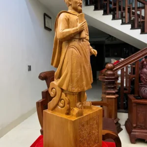 tran-quoc-tuan-G6386-3 Tượng Trần Quốc Tuấn Gỗ Ngọc Am Liền Đẹp G6386