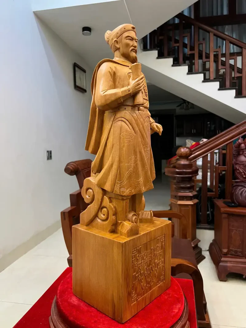 tran-quoc-tuan-G6386-3 Tượng Trần Quốc Tuấn Gỗ Ngọc Am Liền Đẹp G6386