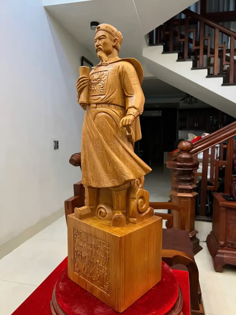 tran-quoc-tuan-G6386-5 Tượng Trần Quốc Tuấn Gỗ Ngọc Am Liền Đẹp G6386