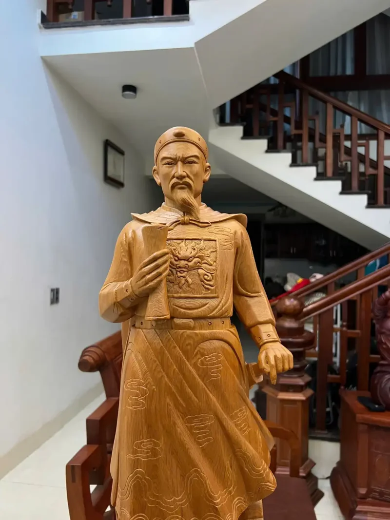 tran-quoc-tuan-G6386-6 Tượng Trần Quốc Tuấn Gỗ Ngọc Am Liền Đẹp G6386