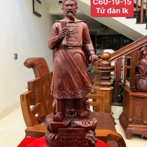 tran-quoc-tuan-G6418-1 Tượng Trần Quốc Tuấn Gỗ Tử Đàn Liền Khối G6418