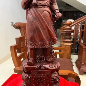 tran-quoc-tuan-G6418-3 Tượng Trần Quốc Tuấn Gỗ Tử Đàn Liền Khối G6418