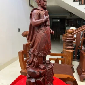 tran-quoc-tuan-G6418-4 Tượng Trần Quốc Tuấn Gỗ Tử Đàn Liền Khối G6418