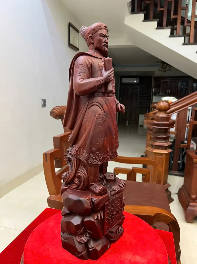 tran-quoc-tuan-G6418-4 Tượng Trần Quốc Tuấn Gỗ Tử Đàn Liền Khối G6418